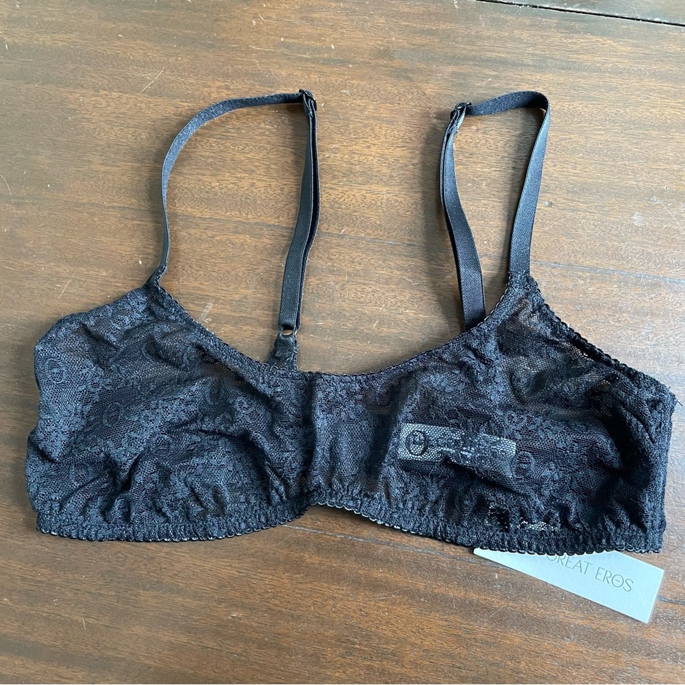The Great Eros Laurel Scoop Bralette Black